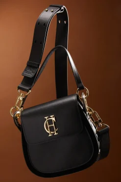Holland Cooper Crossbody Bags|Bags-Chelsea Saddle Bag Soft Black