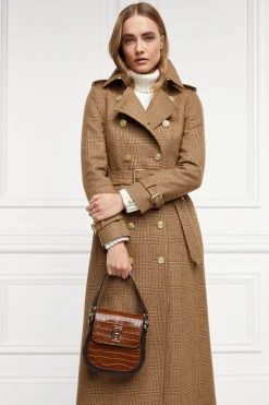 Holland Cooper Crossbody Bags|Bags-Chelsea Saddle Bag Tan Croc
