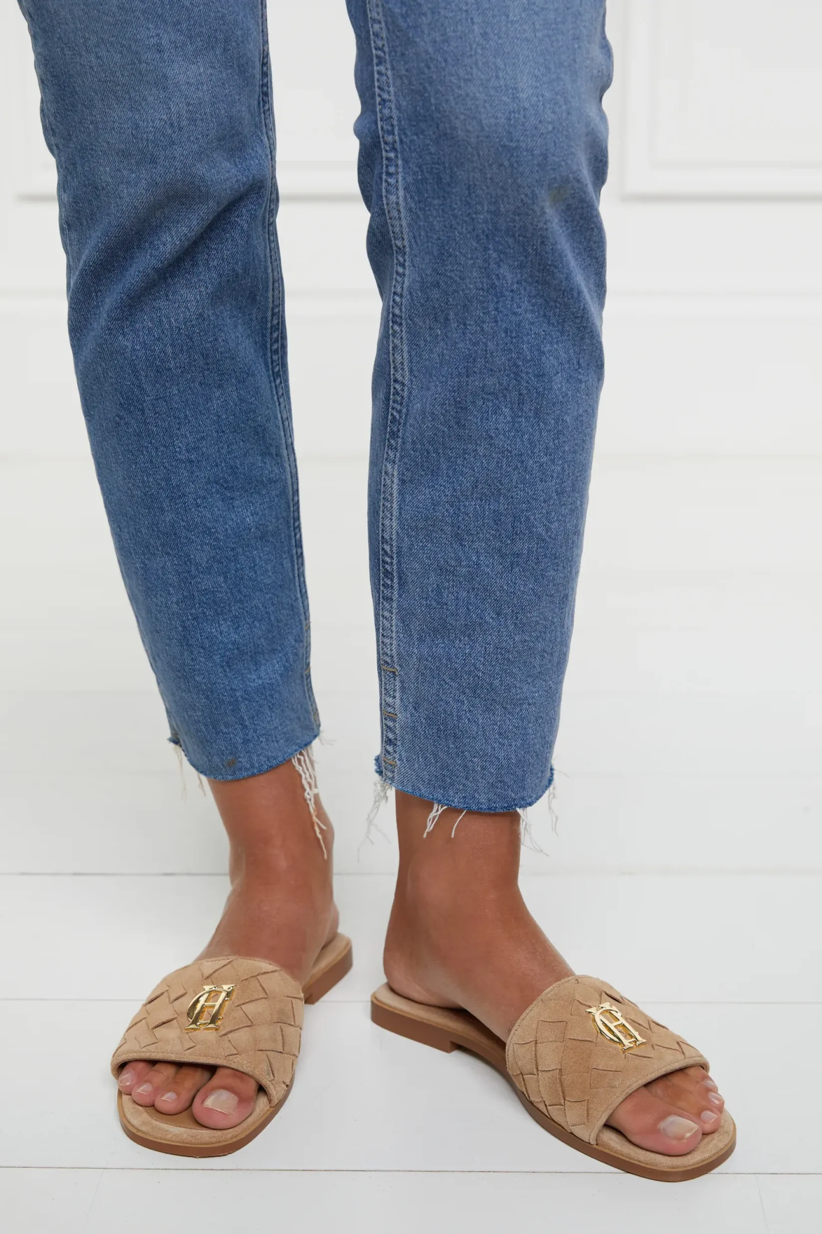 Holland Cooper Sandals|Bestsellers-Chelsea Slides Taupe