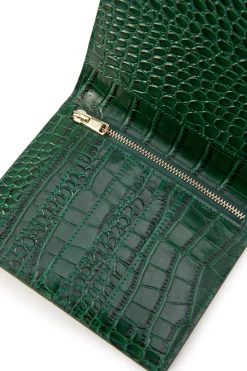 Holland Cooper Gifts For Him|Small Leather Goods-Chelsea Wallet Emerald Croc