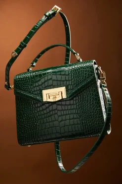 Holland Cooper The Perfect Gesture|Crossbody Bags-Cheltenham Bag Emerald Croc