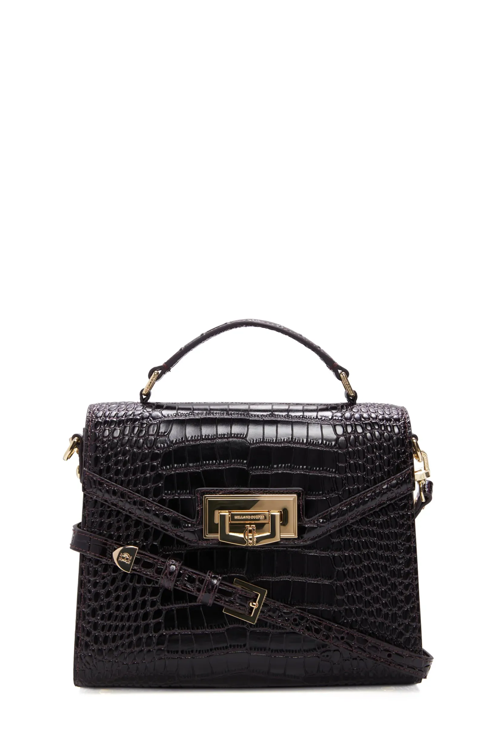 Holland Cooper Crossbody Bags|Bags-Cheltenham Bag Rich Chocolate Croc