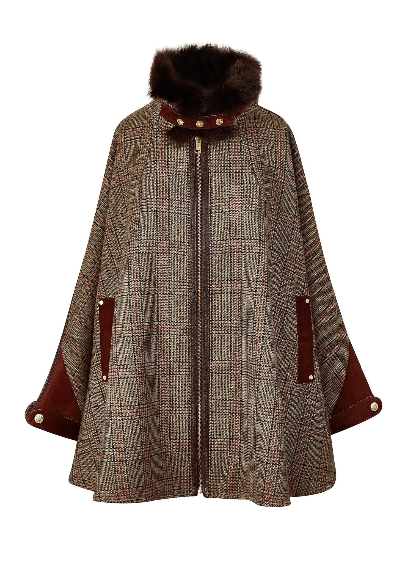 Holland Cooper Capes-Chiltern Cape Bourbon Tweed