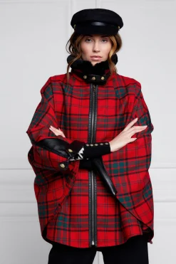 Holland Cooper Capes-Chiltern Cape Red Tartan