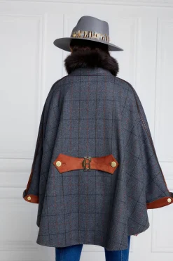 Holland Cooper Capes|In Stock Tailoring-Chiltern Cape Mid Blue Check