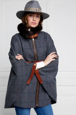 Holland Cooper Capes|In Stock Tailoring-Chiltern Cape Mid Blue Check