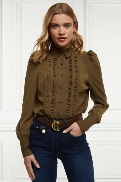 Holland Cooper Shirts & Blouses|Country Collection-Clarissa Shirt Khaki