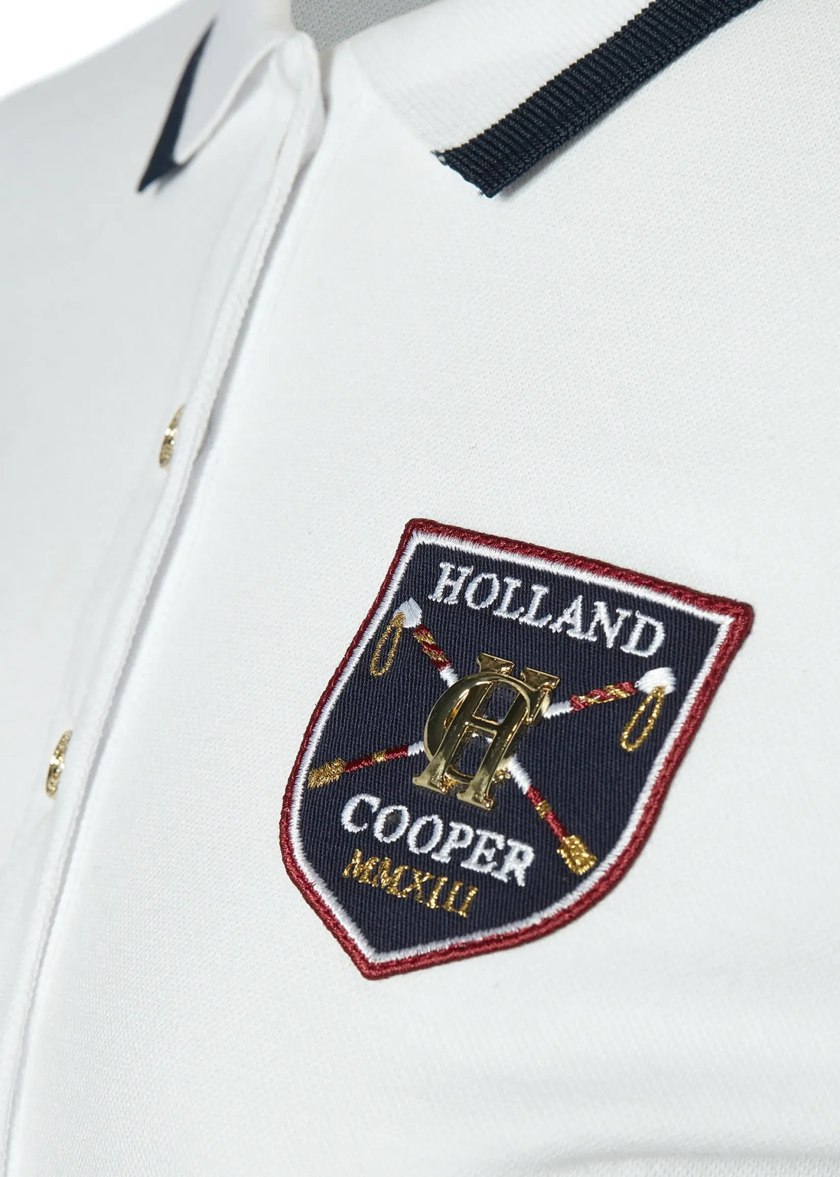 Holland Cooper Polo Shirts & Tees|Equestrian Casualwear-Classic Long Sleeve Polo Shirt White