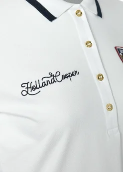 Holland Cooper Polo Shirts & Tees|Equestrian Casualwear-Classic Long Sleeve Polo Shirt White