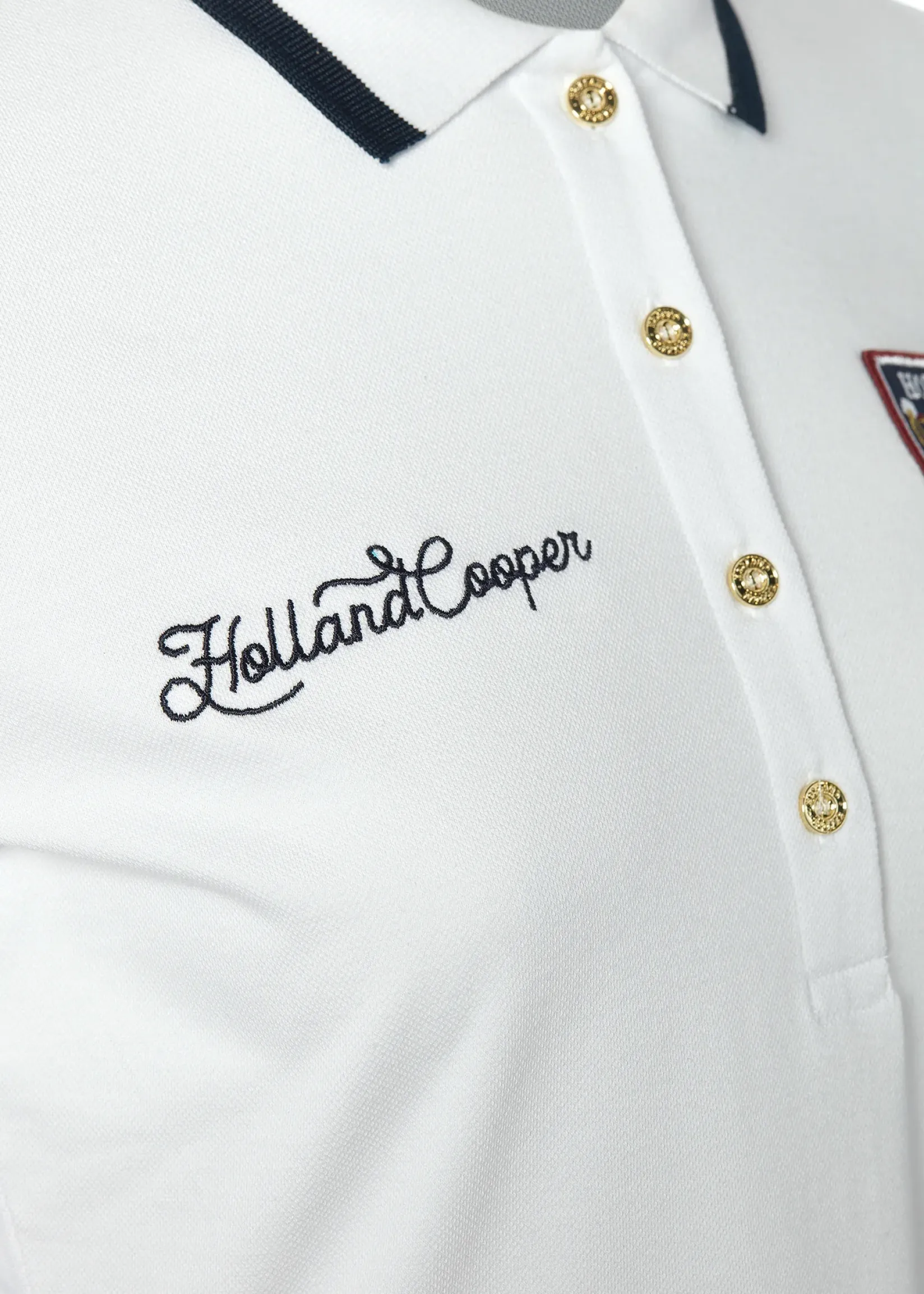 Holland Cooper Polo Shirts & Tees|Equestrian Casualwear-Classic Long Sleeve Polo Shirt White