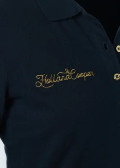 Holland Cooper Equestrian Casualwear|Training Wear-Classic Long Sleeve Polo Shirt Ink Navy