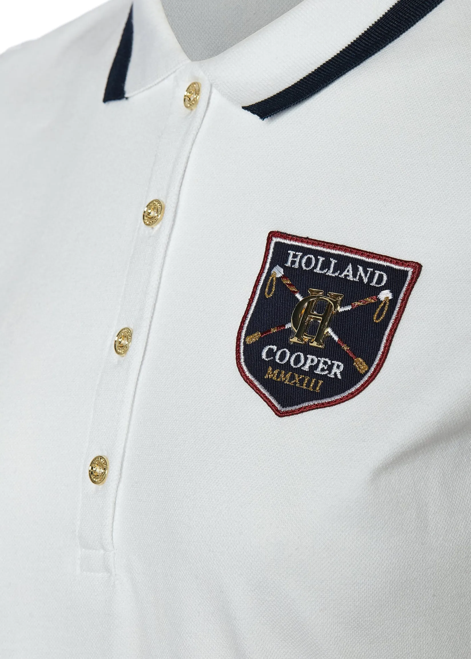 Holland Cooper Polo Shirts & Tees|Equestrian Casualwear-Classic Polo Shirt White