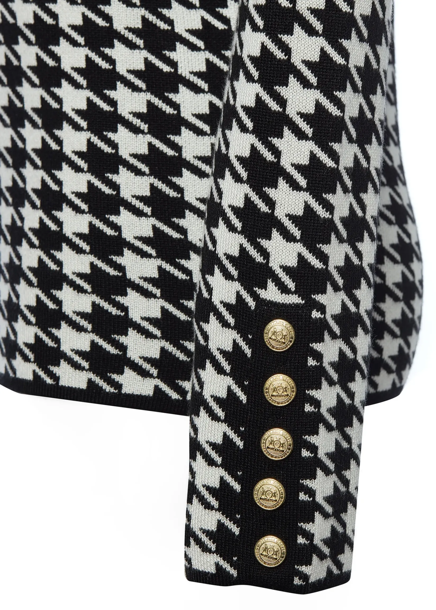 Holland Cooper Knitwear-Classic Roll Neck Knit Houndstooth