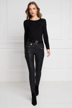 Holland Cooper Jeans-Coated Biker Jean