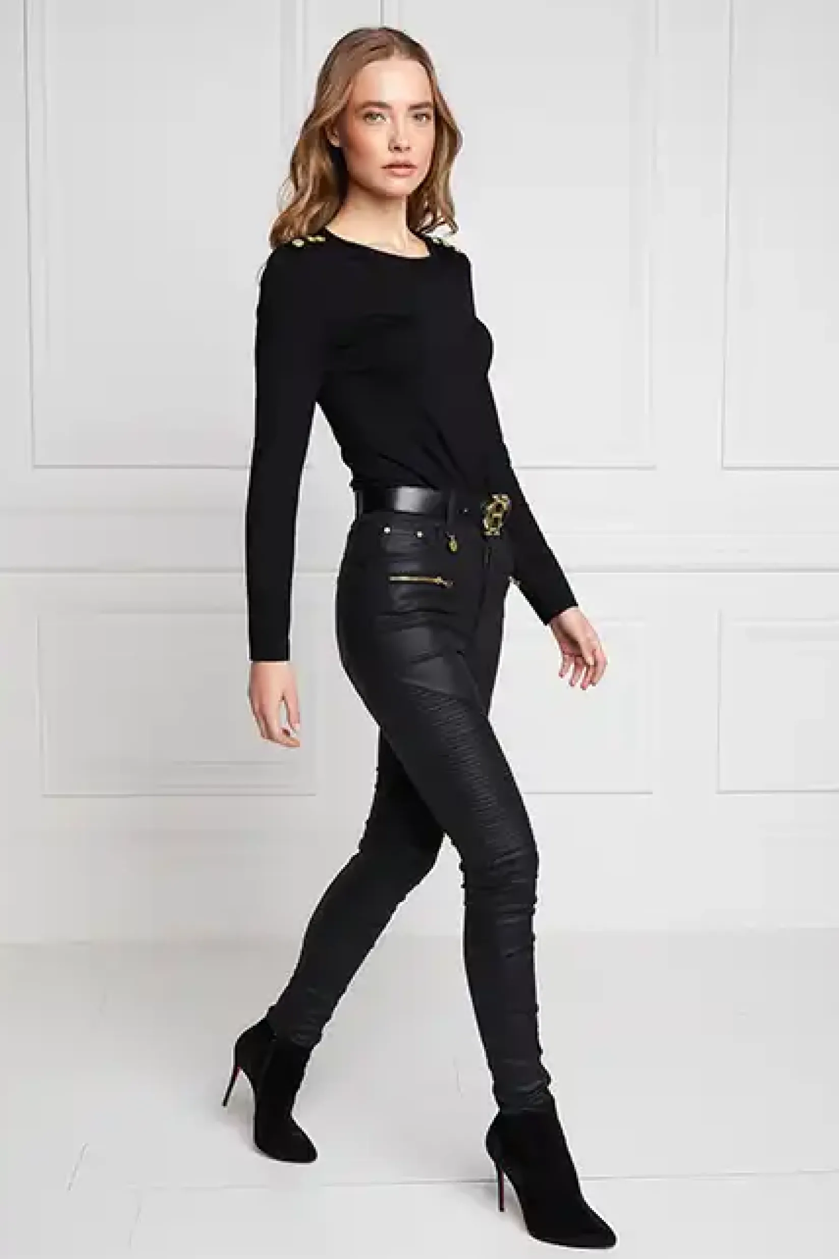 Holland Cooper Jeans-Coated Biker Jean