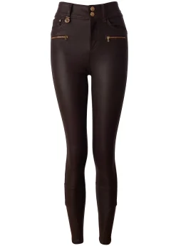 Holland Cooper Jeans|Country Collection-Coated Jodhpur Jean Chocolate