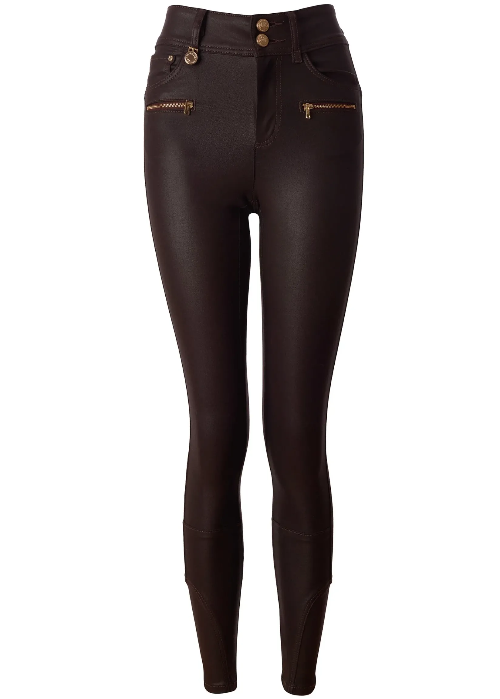 Holland Cooper Jeans|Country Collection-Coated Jodhpur Jean Chocolate