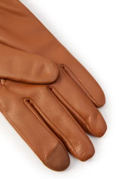 Holland Cooper Accessories|Shop Women-Contrast Leather Gloves Tan Ink Navy