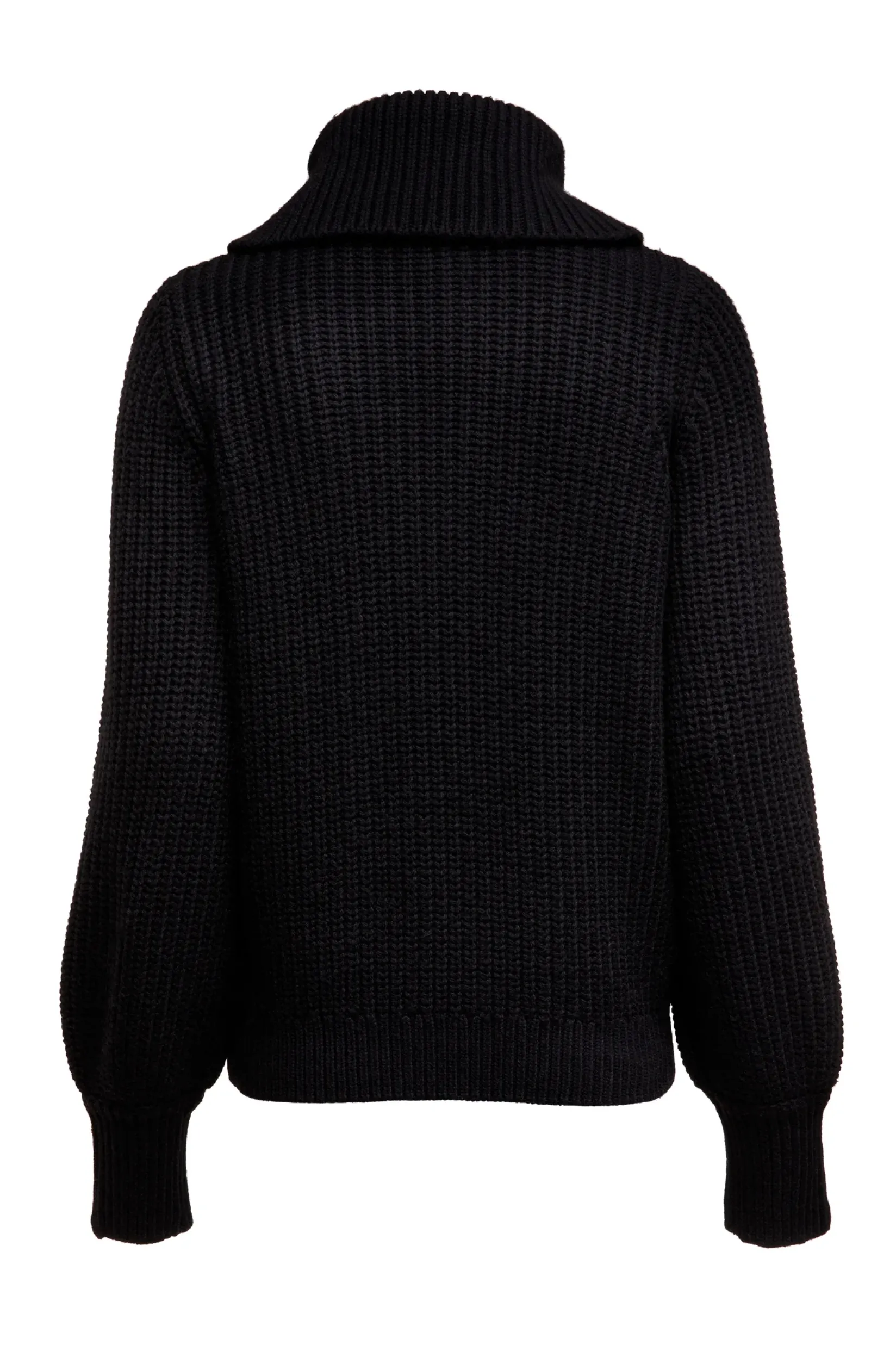 Holland Cooper Knitwear|Après Ski-Corded Roll Neck Knit Black