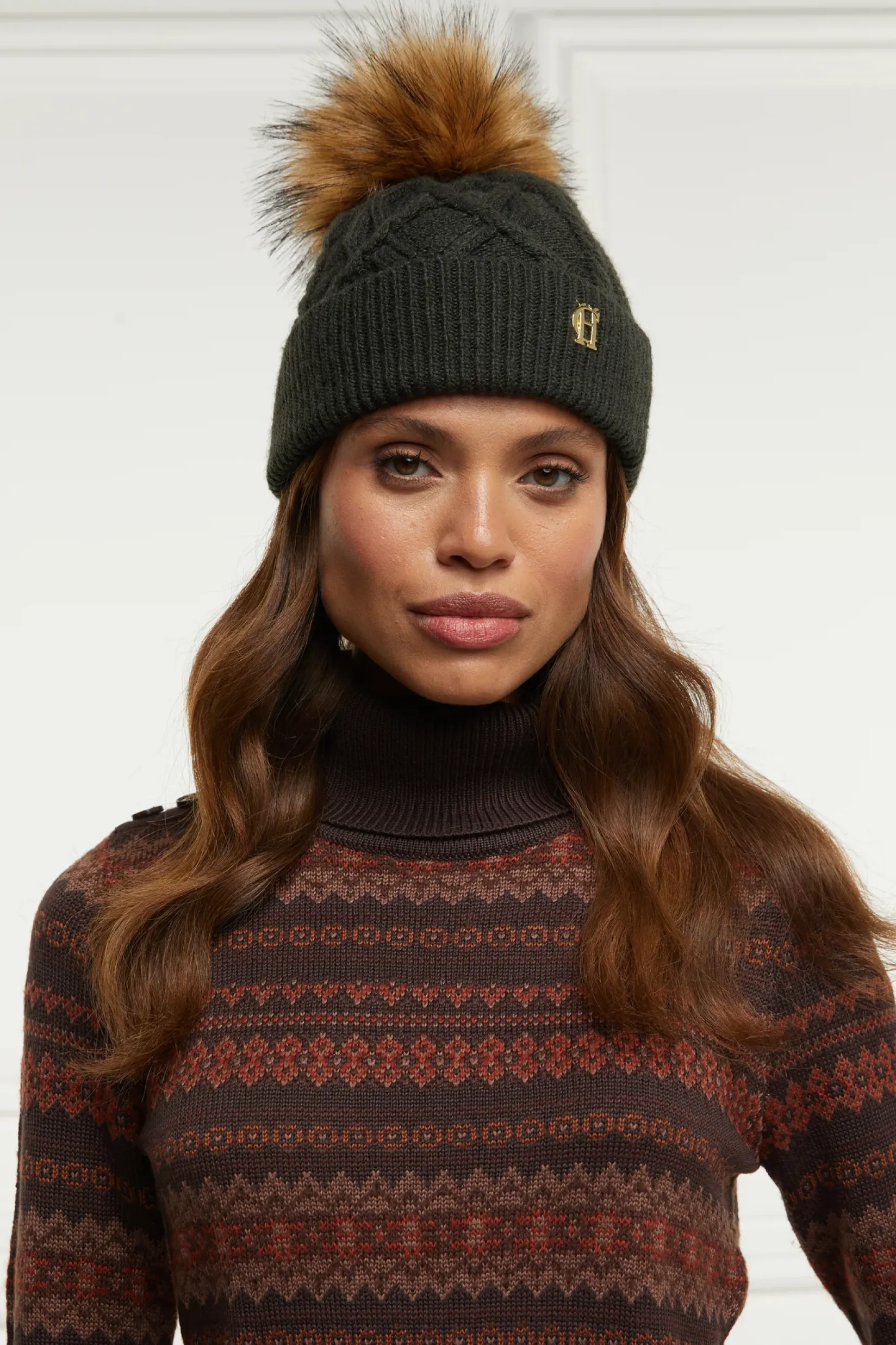 Holland Cooper Accessories|Shop Women-Cortina Bobble Hat Fern Green