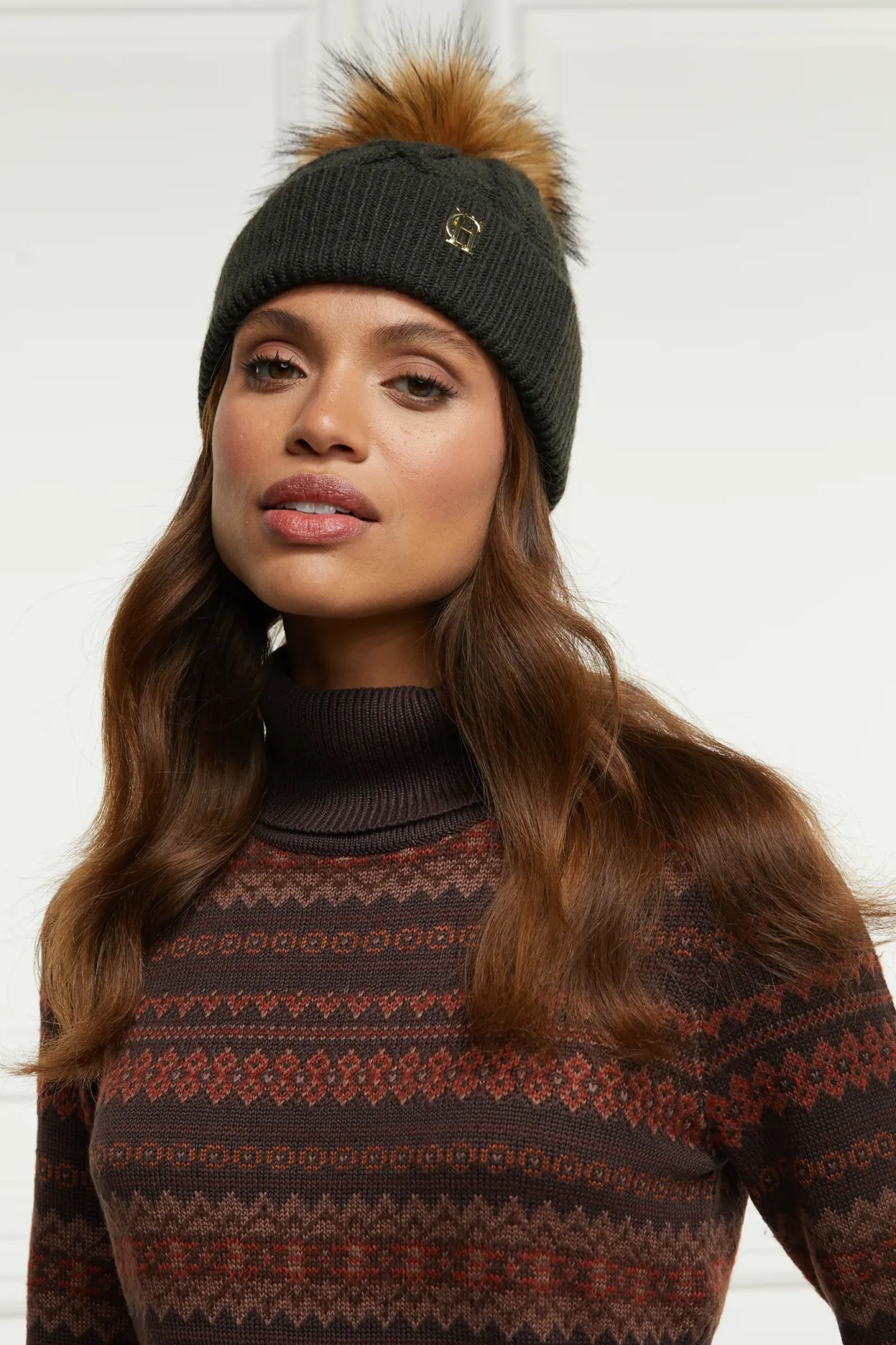 Holland Cooper Accessories|Shop Women-Cortina Bobble Hat Fern Green