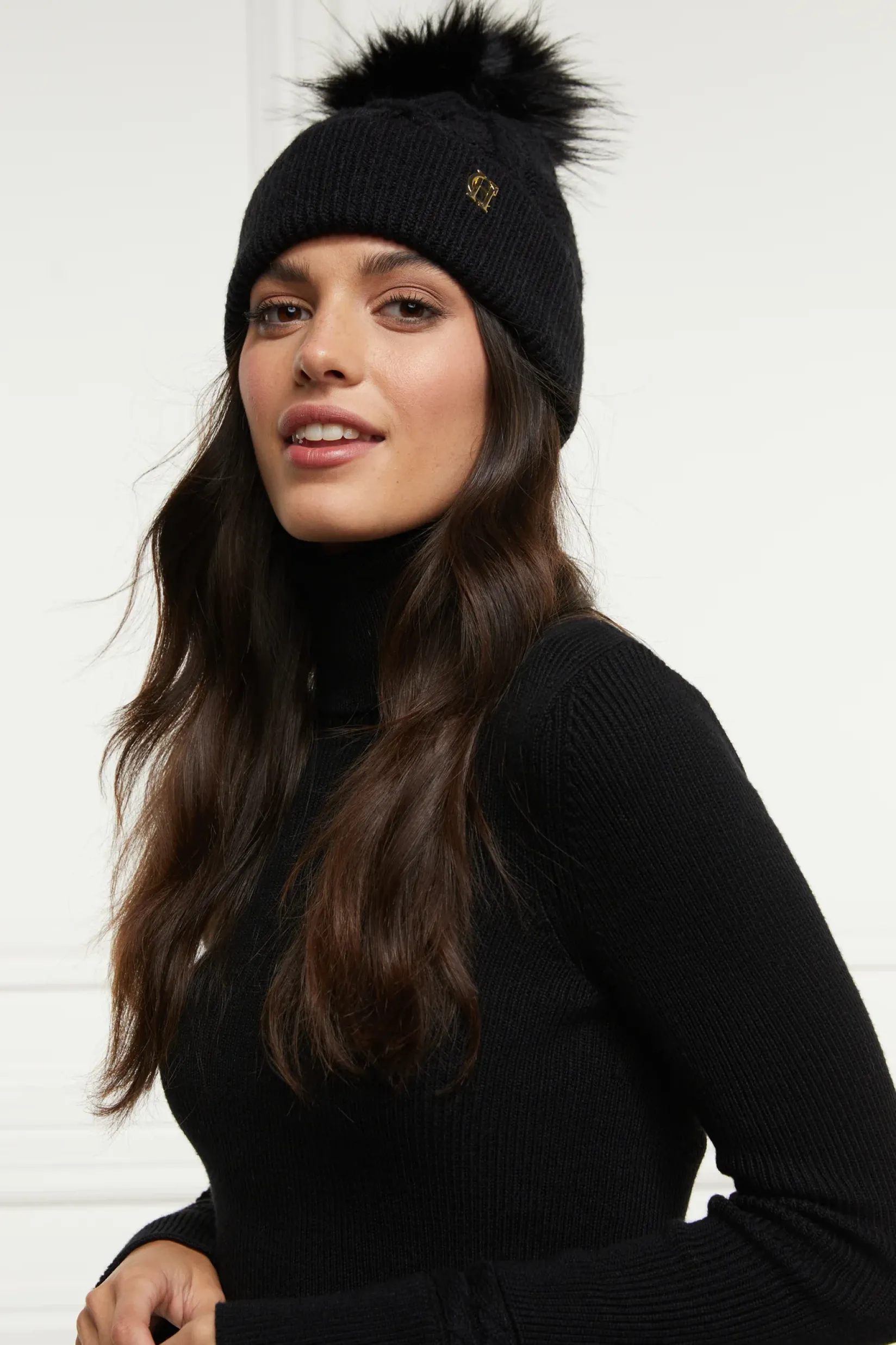 Holland Cooper Accessories|Shop Women-Cortina Bobble Hat Black