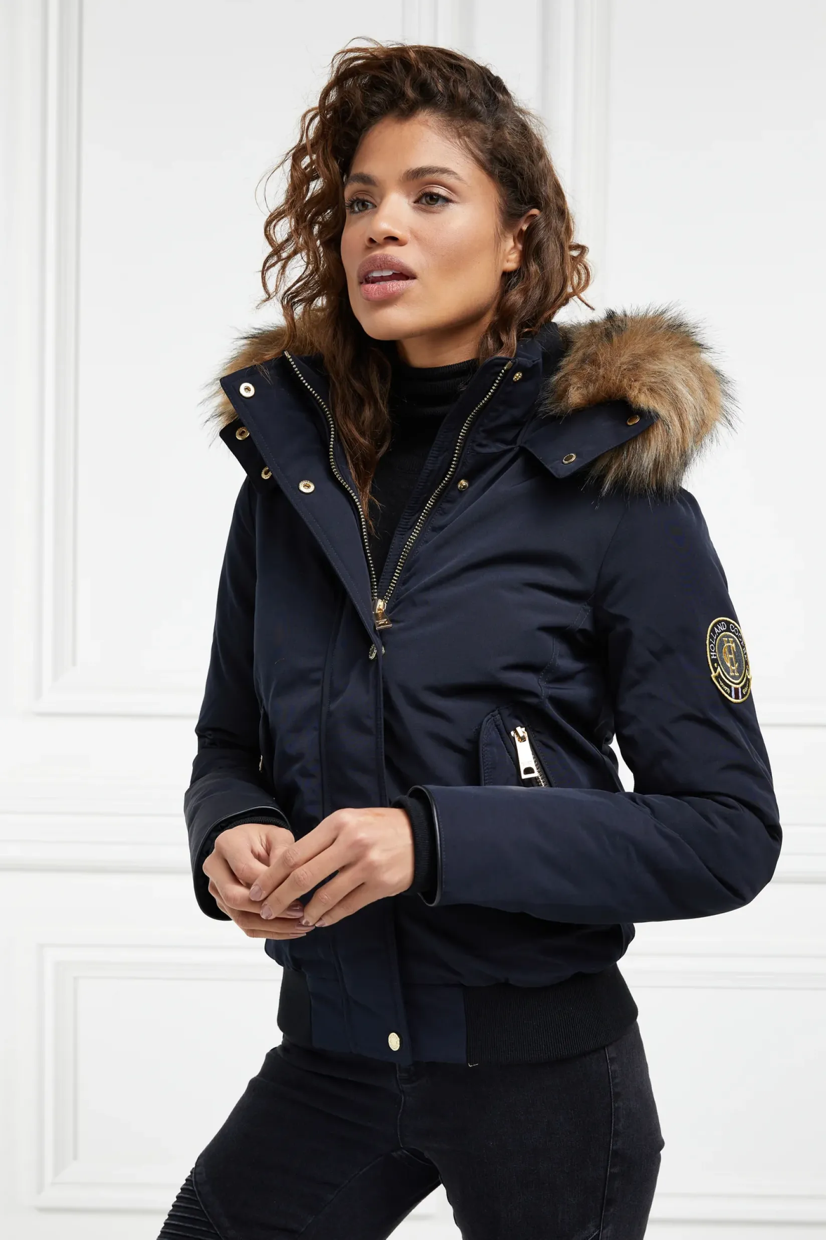Holland Cooper Coats-Cortina Bomber Ink Navy