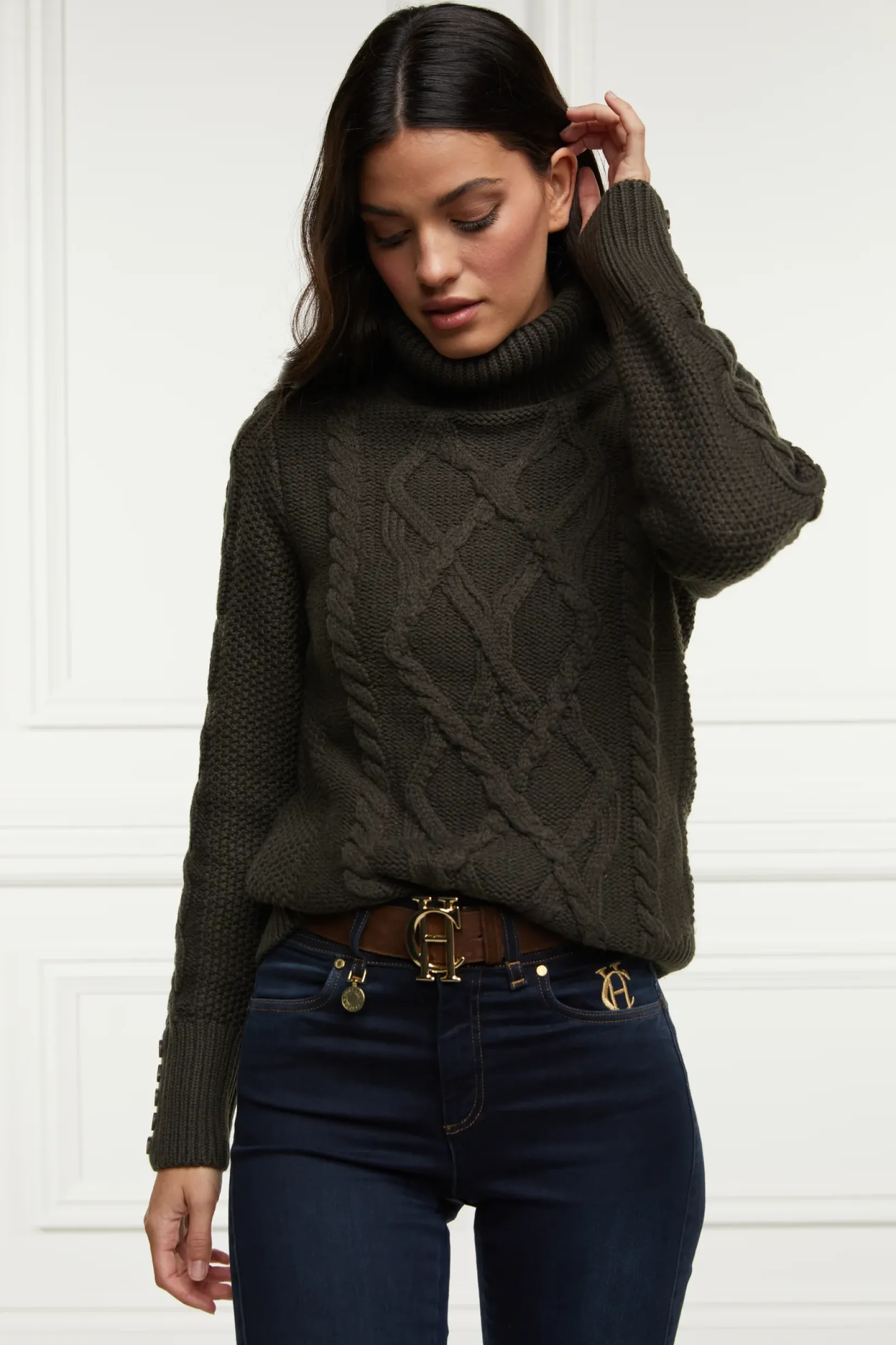 Holland Cooper Knitwear-Cortina Roll Neck Knit