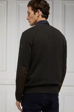 Holland Cooper Gifts For Him|Knitwear-Country Crew Neck Knit Moss