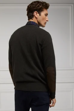 Holland Cooper Gifts For Him|Knitwear-Country Crew Neck Knit Moss