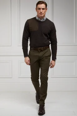 Holland Cooper Knitwear|Shop By Product-Country Crew Neck Knit Chocolate