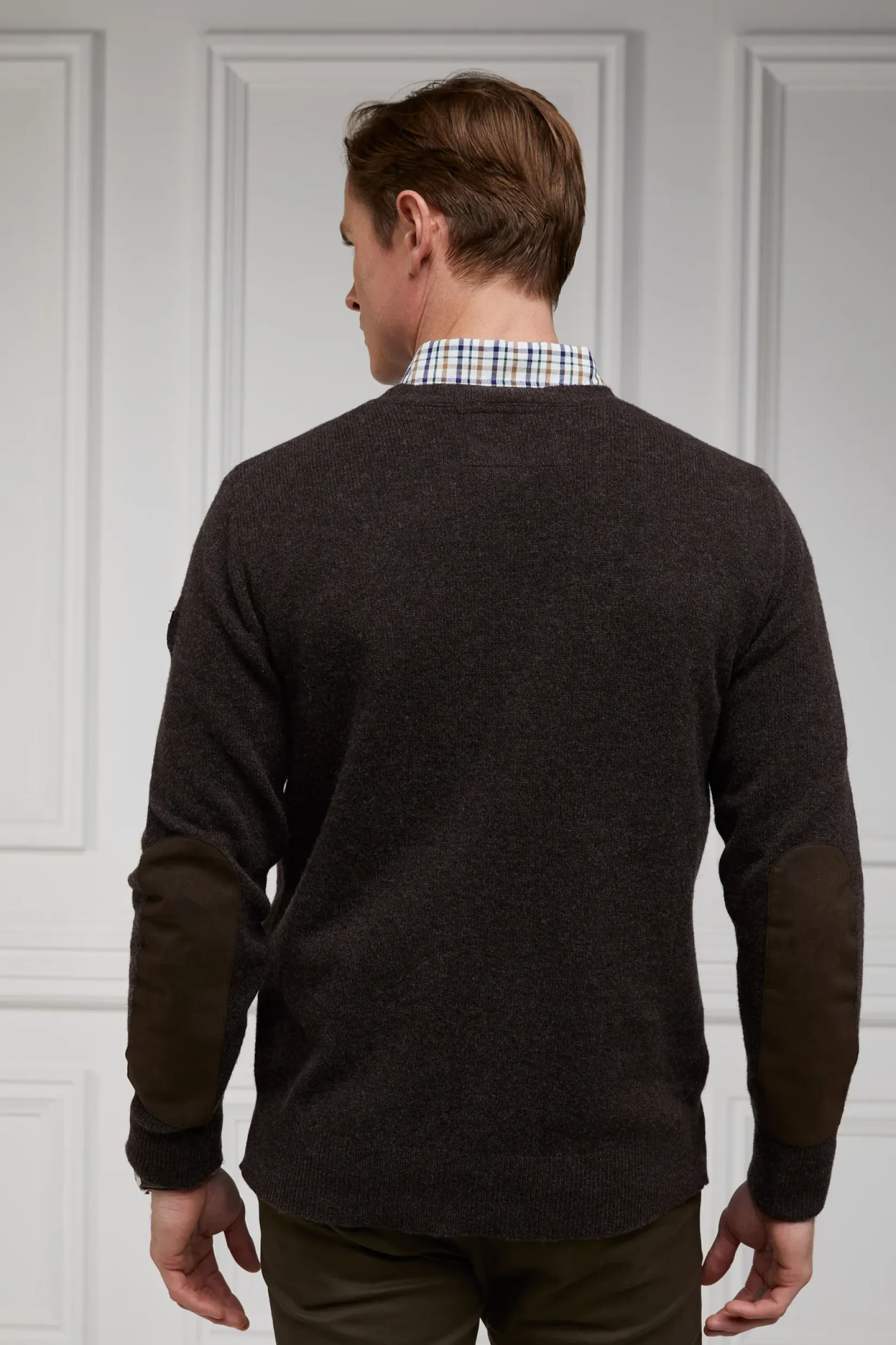 Holland Cooper Knitwear|Shop By Product-Country Crew Neck Knit Chocolate
