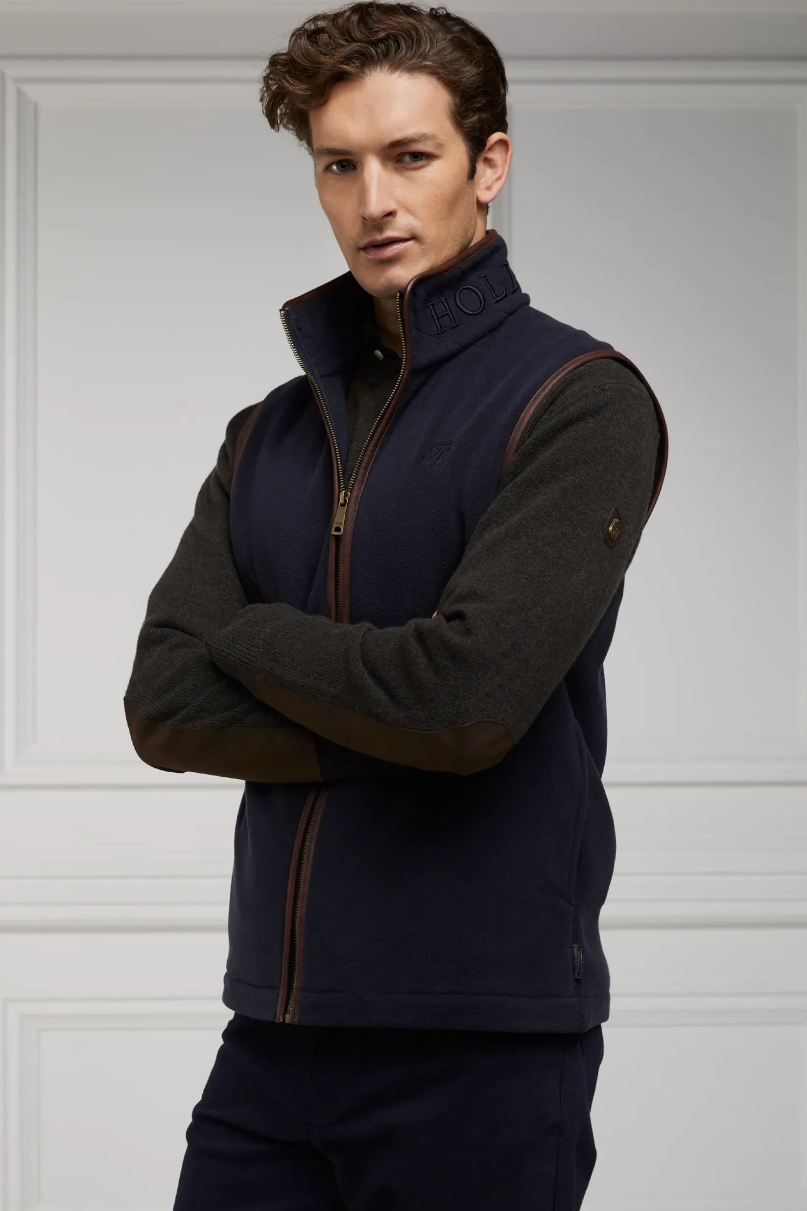 Holland Cooper Gifts For Him|Fleeces-Country Fleece Gilet Ink Navy