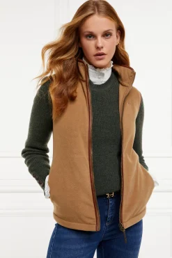 Holland Cooper Shop By Product|Fleeces-Country Fleece Gilet Coffee