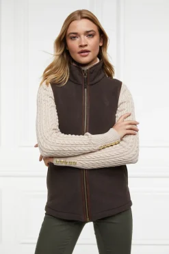 Holland Cooper Gilets|Shop By Product-Country Fleece Gilet Chocolate