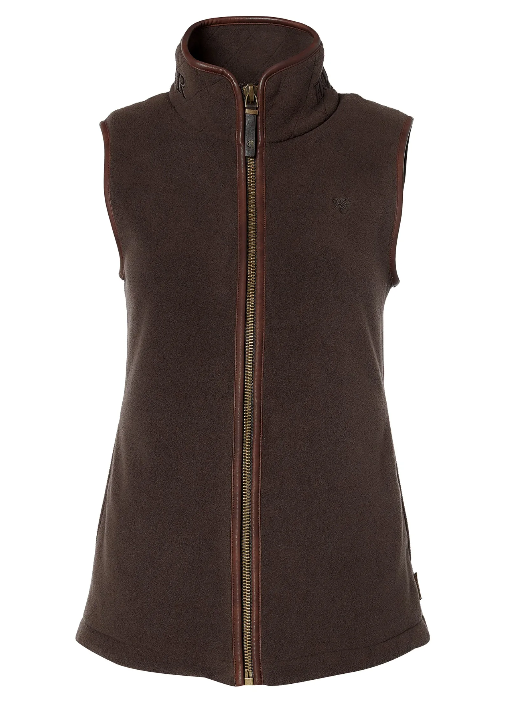Holland Cooper Gilets|Shop By Product-Country Fleece Gilet Chocolate