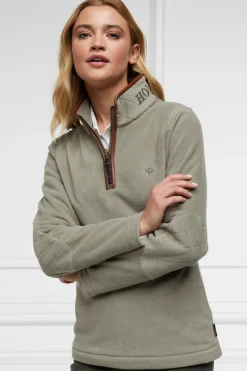 Holland Cooper Gifts For Her|Bestsellers-Country Fleece Half Zip Sage