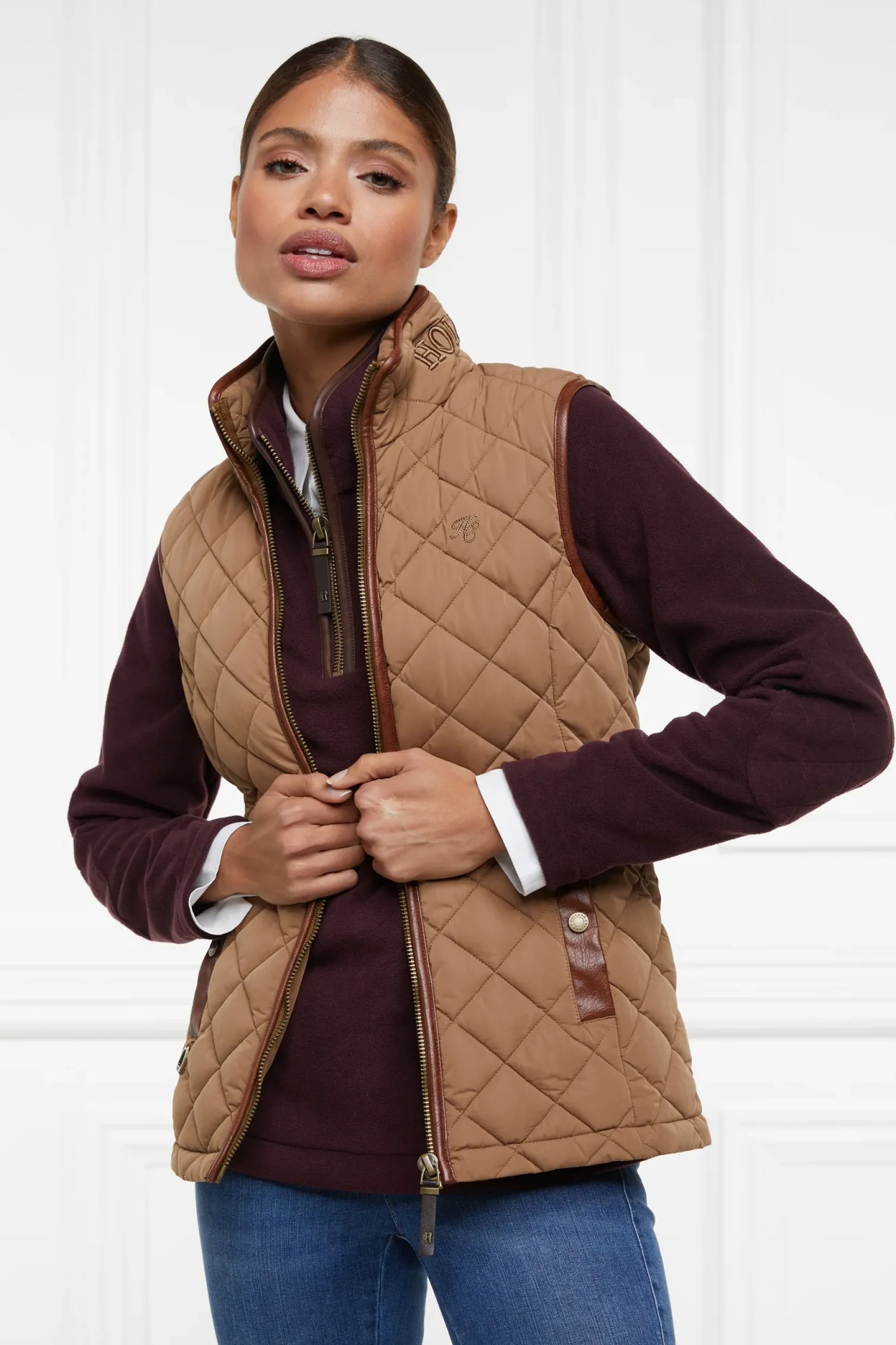Holland Cooper Fleeces|Shop By Product-Country Fleece Half Zip Mulberry