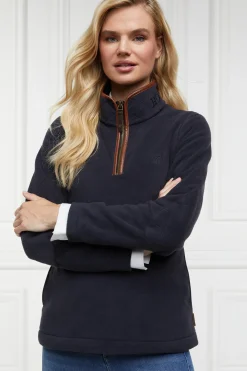 Holland Cooper Bestsellers|Fleeces-Country Fleece Half Zip Ink Navy