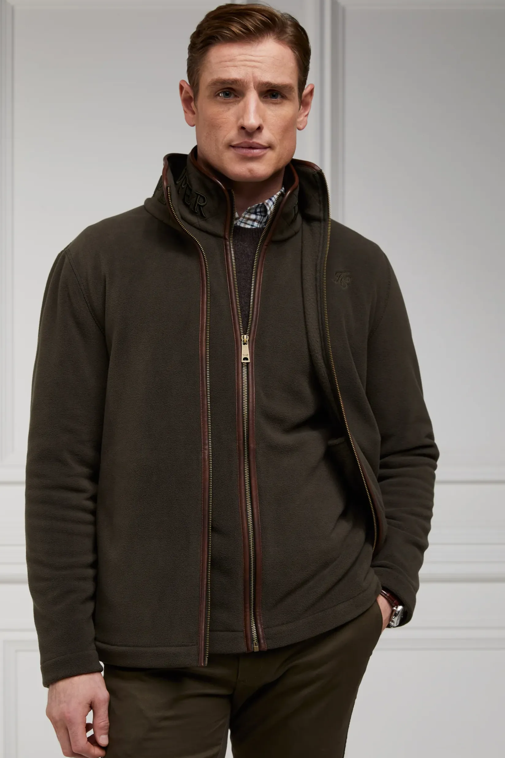 Holland Cooper Gifts For Him|Fleeces-Country Fleece Jacket Khaki
