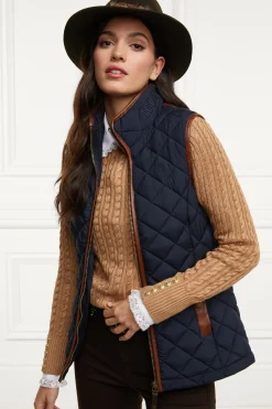Holland Cooper Gilets-Country Quilted Gilet Ink Navy