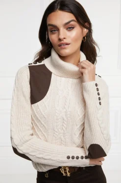 Holland Cooper Knitwear-Country Roll Neck Knit Oatmeal