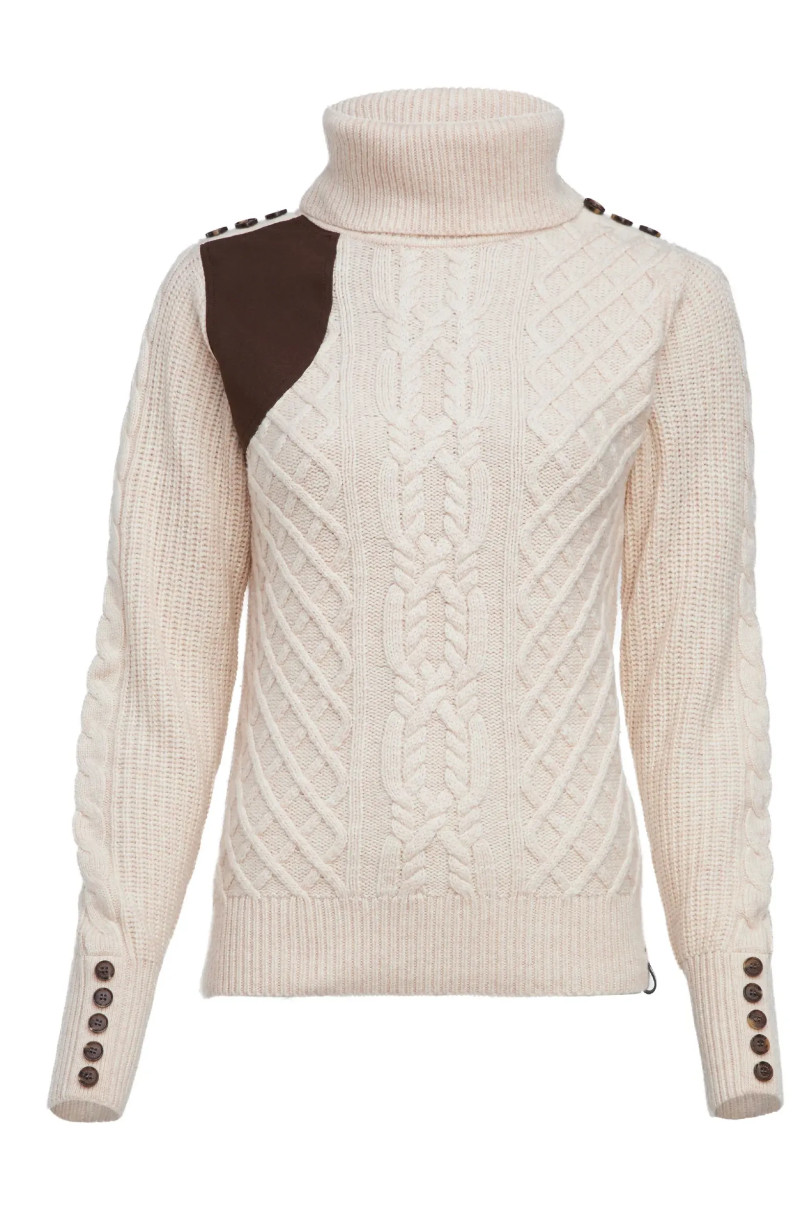 Holland Cooper Knitwear-Country Roll Neck Knit Oatmeal