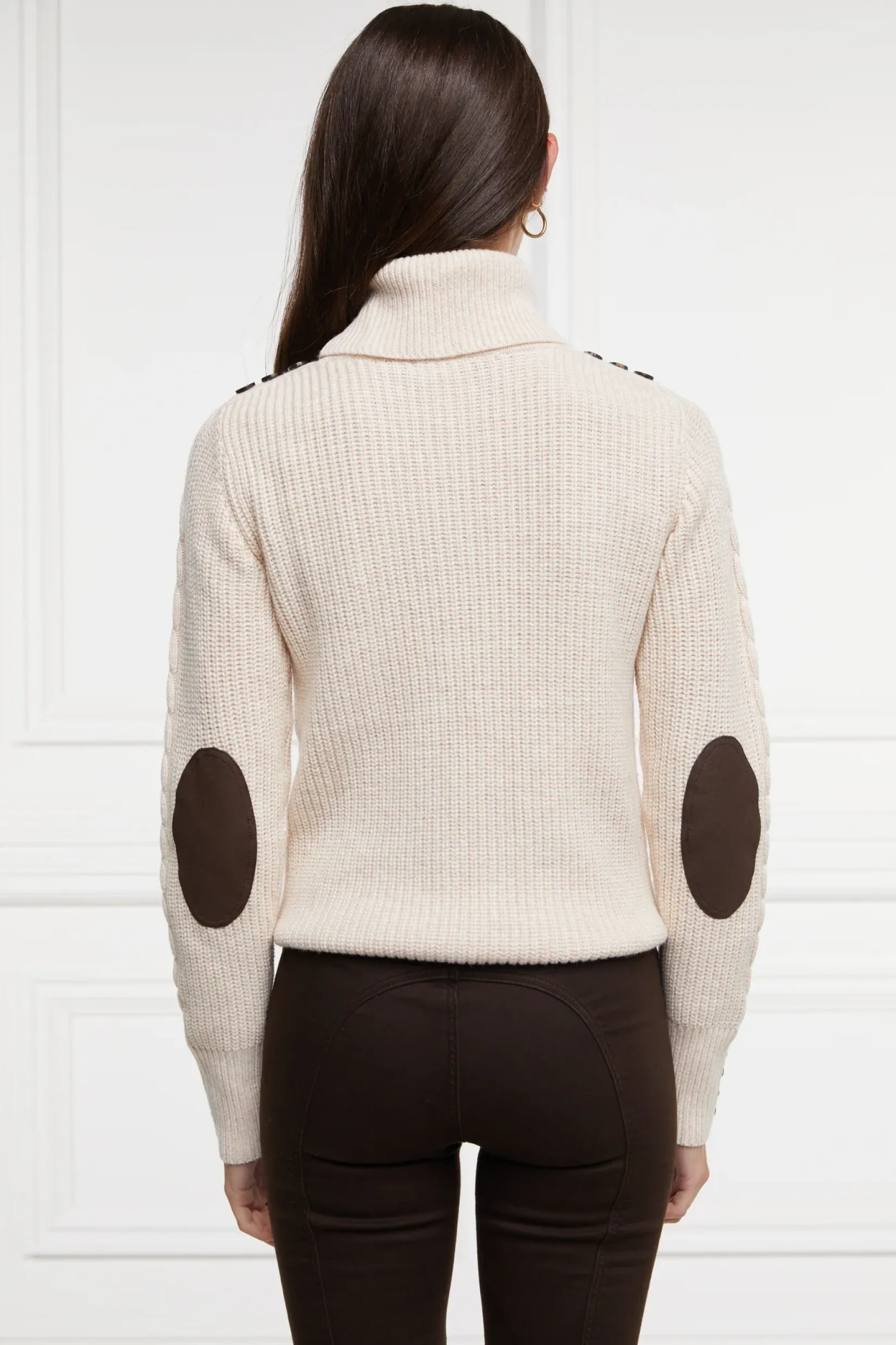 Holland Cooper Knitwear-Country Roll Neck Knit Oatmeal