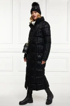 Holland Cooper Coats|Jade's Top Picks-Crawford Longline Coat Mono Houndstooth