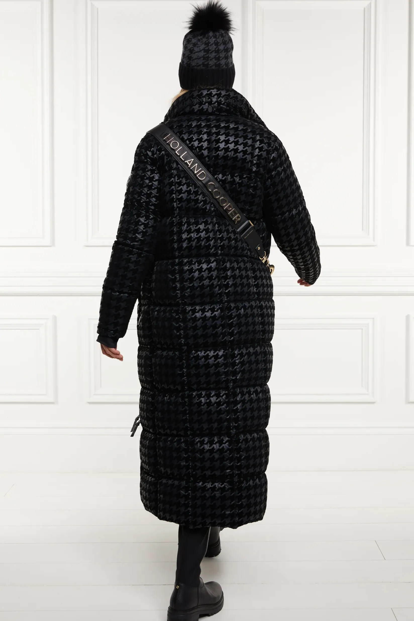 Holland Cooper Coats|Jade's Top Picks-Crawford Longline Coat Mono Houndstooth