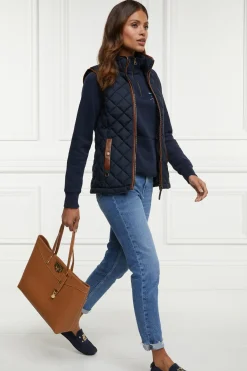 Holland Cooper Sweatshirts|Casualwear-Crest Zip Henley Ink Navy
