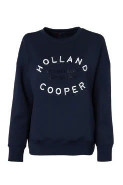 Holland Cooper Shop By Product|Equestrian Gifting-Crystal Crew Neck Sweat Ink Navy