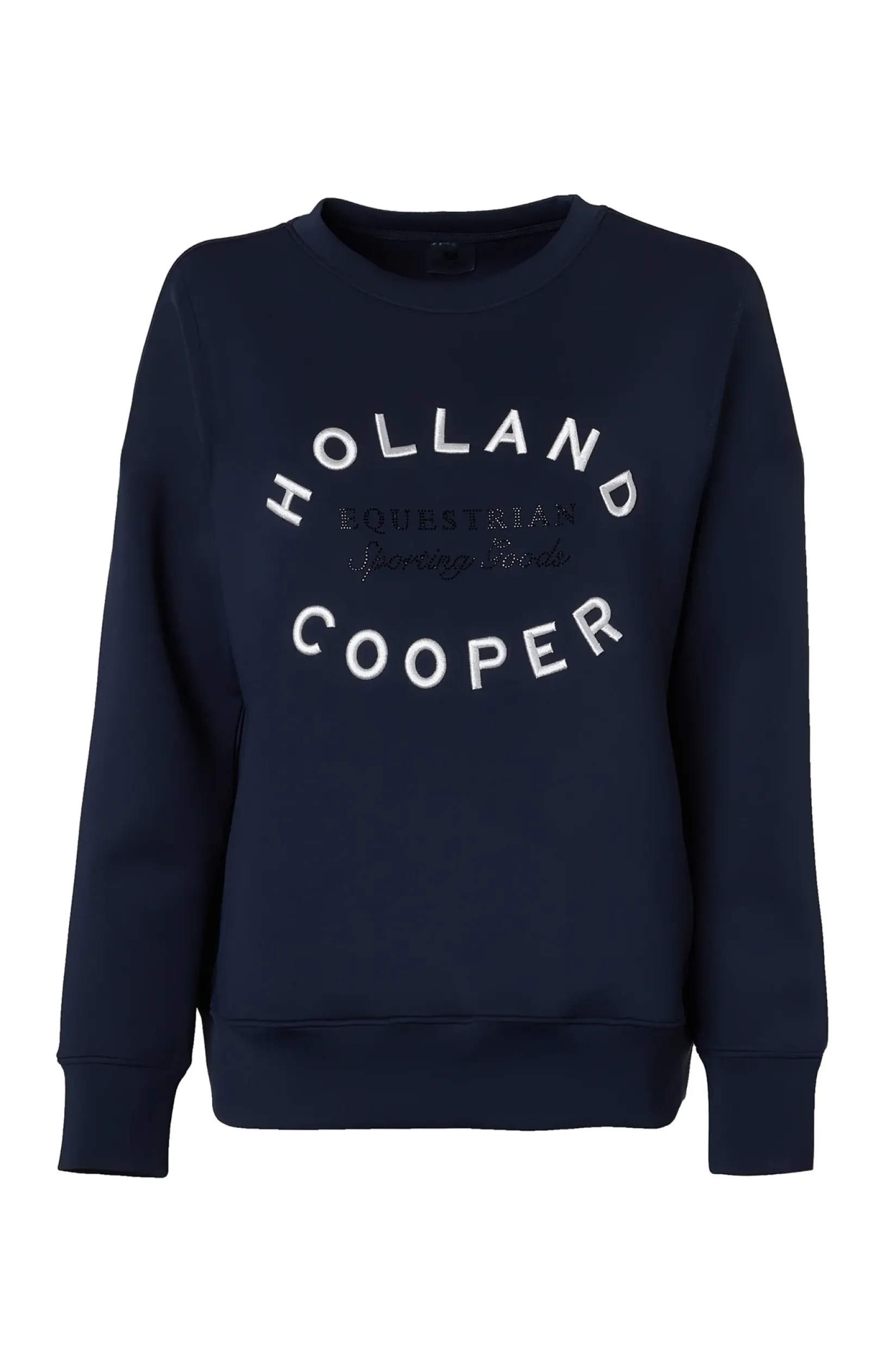 Holland Cooper Shop By Product|Equestrian Gifting-Crystal Crew Neck Sweat Ink Navy