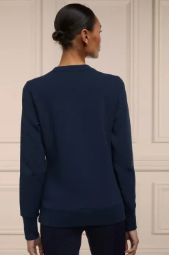 Holland Cooper Shop By Product|Equestrian Gifting-Crystal Crew Neck Sweat Ink Navy